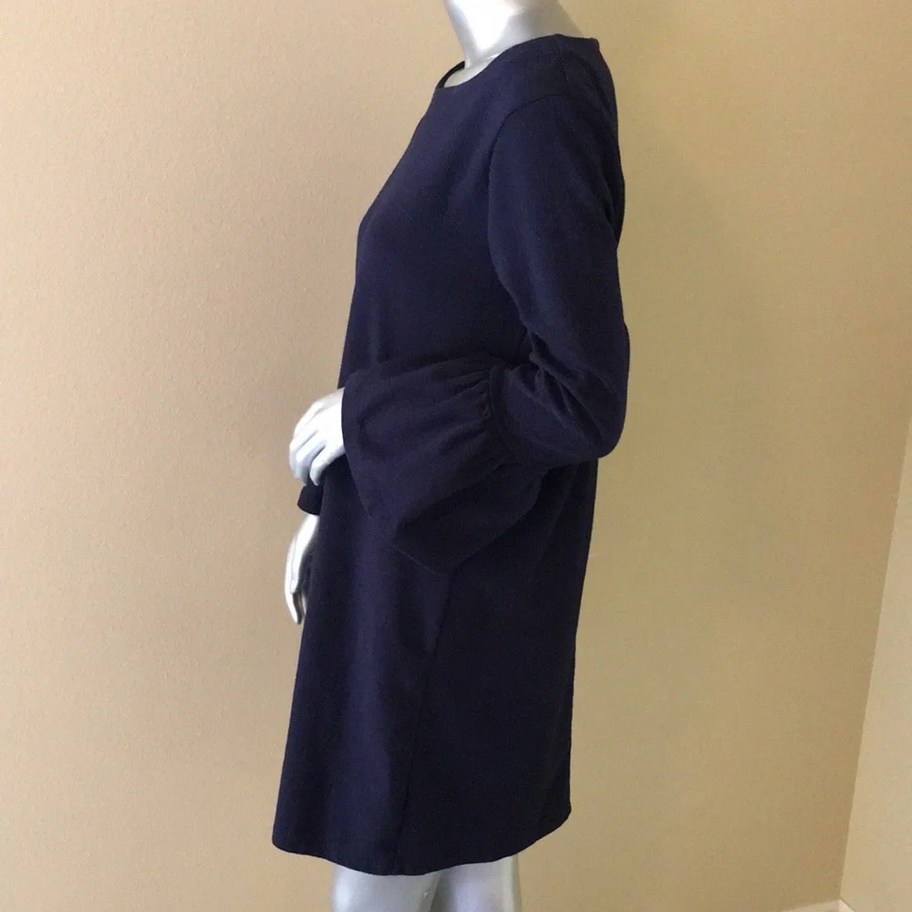 J. Crew Bell Sleeve Solid Navy Blue 💙 Dress
